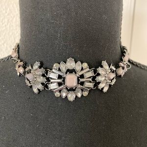 Black flower choker necklace